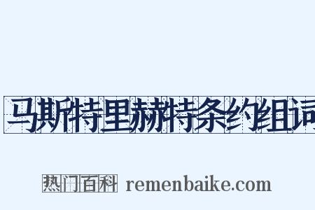 马斯特里赫特条约组词是什么意思的图片